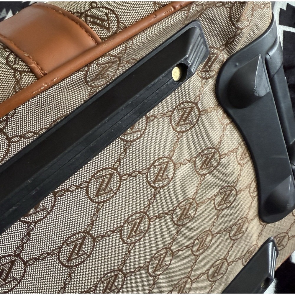 Adrienne Vittadini Duffle Bag Signature Print Monogram Italian Travel Luggage - Picture 10 of 16